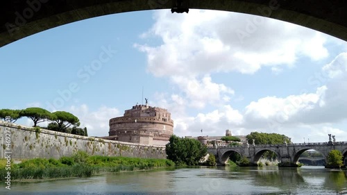 A boat ride on the Tevere.Il river of Rome a beautiful landscape photo