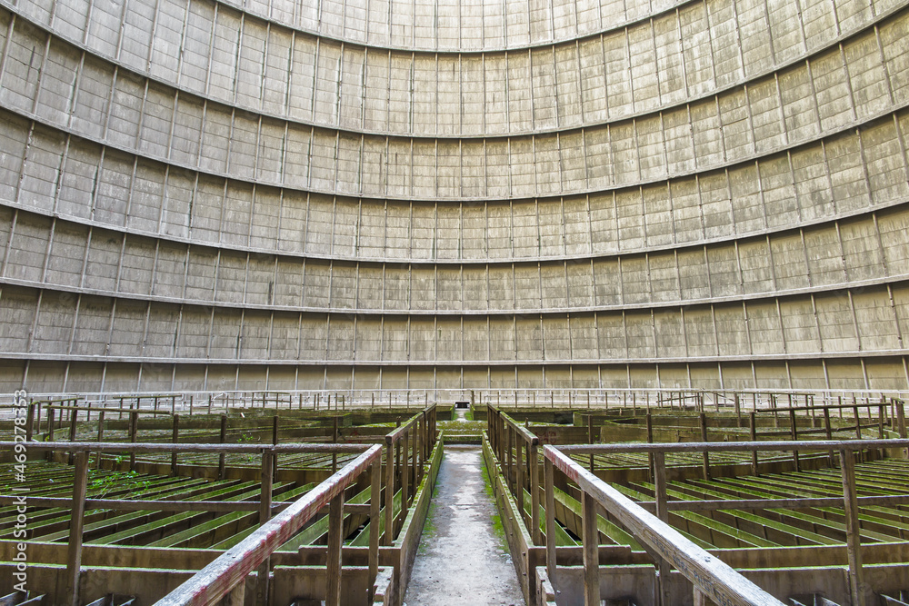 Inside the cooling tower of the abandoned power plant in Charleroi ...