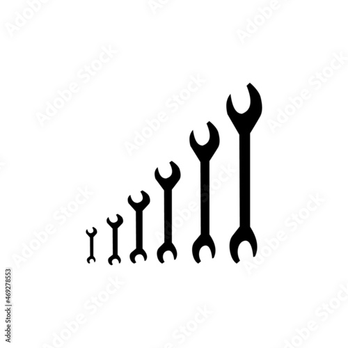 construction wrench vector icons set