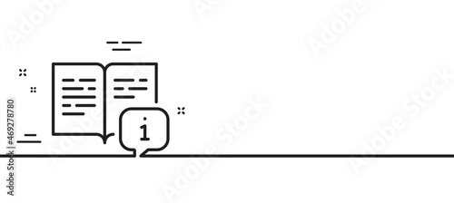 Instruction line icon. User manual sign. Information book symbol. Minimal line illustration background. Manual line icon pattern banner. White web template concept. Vector