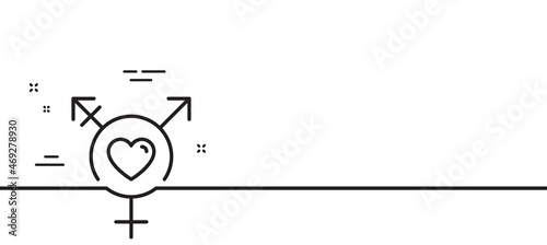 Genders line icon. Inclusion sign. Gender diversity symbol. Minimal line illustration background. Genders line icon pattern banner. White web template concept. Vector