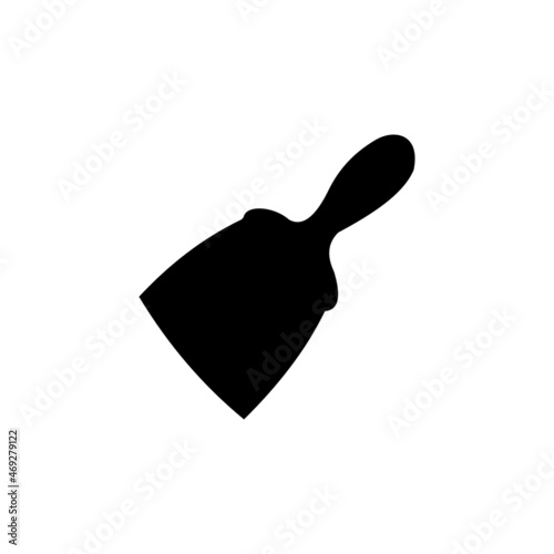 Putty knife on a white background. Building tool. Spackling instrument. Spatula for finishing work. Vector illustration.