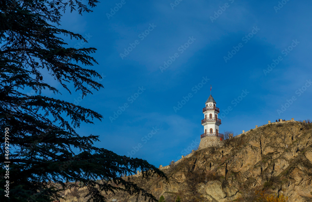 Victory Tower (Zafer Kulesi) and panorama of Goynuk, Bolu, Turkey