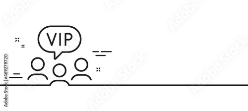Vip clients line icon. Very important person sign. Member club privilege symbol. Minimal line illustration background. Vip clients line icon pattern banner. White web template concept. Vector