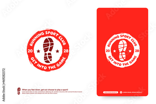 Runing club logo design template, Run tournaments logotype concept. Marathon team identity isolated on white Background, Abstract sport symbol design vector illustrations