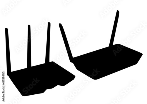 Large routers for the Internet. Vector image.