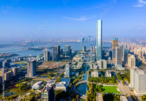 Aerial view of Suzhou city, China