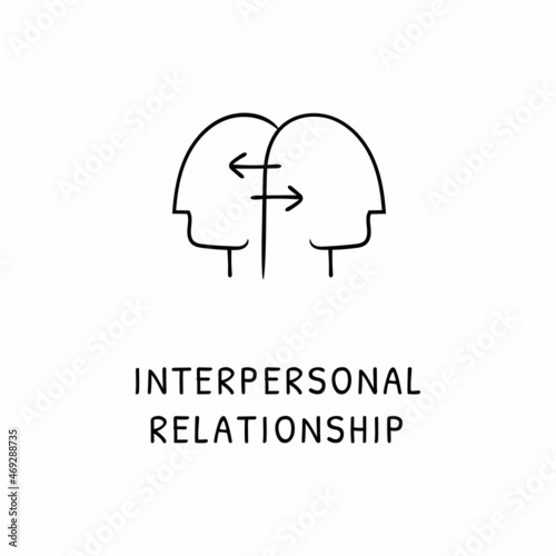 INTERPERSONAL RELATIONSHIP icon in vector. Logotype - Doodle