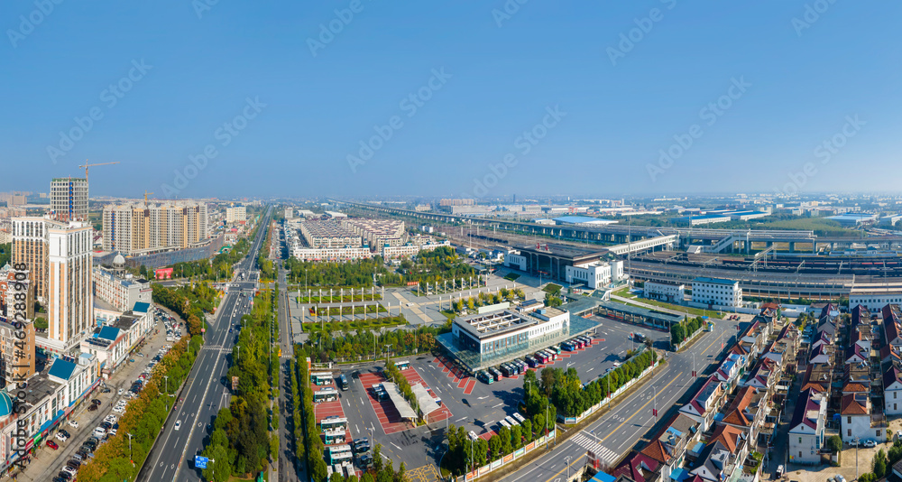 Obraz premium Aerial photography of Hai'an city scenery
