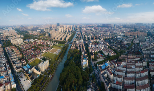 Aerial photography of Zhangjiagang city scenery © 昊 周