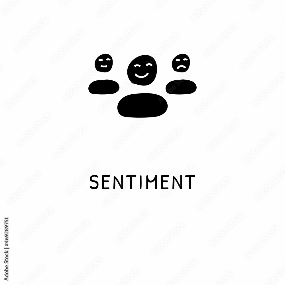 Obraz premium SENTIMENT icon in vector. Logotype - Doodle