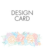 Linear vector flowers. Corporate environment for design. Price tag design