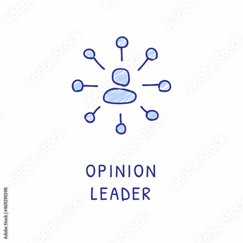 OPINION LEADER icon in vector. Logotype - Doodle