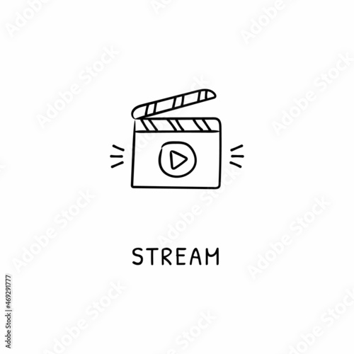 STREAM icon in vector. Logotype - Doodle