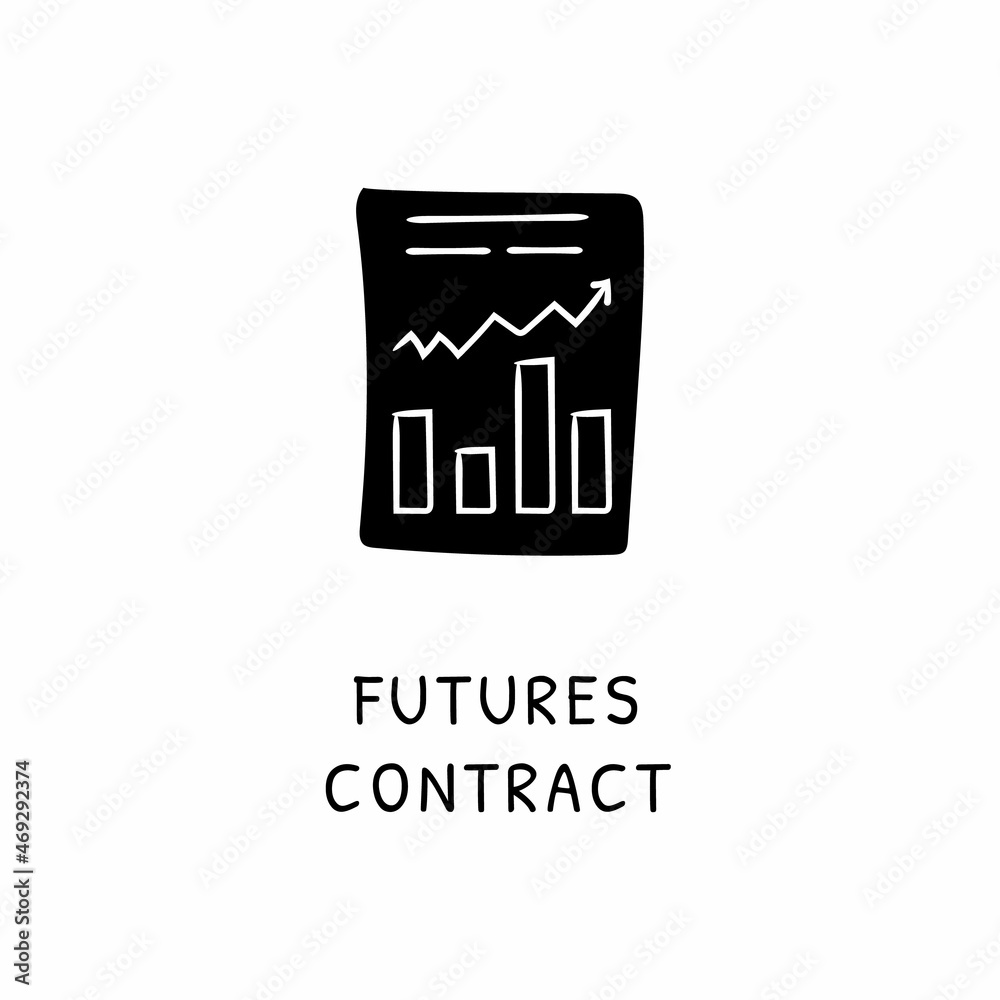 Obraz premium FUTURES CONTRACT icon in vector. Logotype - Doodle