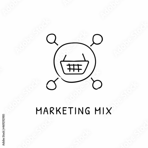 MARKETING MIX icon in vector. Logotype - Doodle
