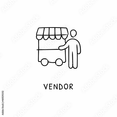 VENDOR icon in vector. Logotype - Doodle