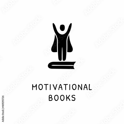 MOTIVATIONAL BOOKS icon in vector. Logotype - Doodle