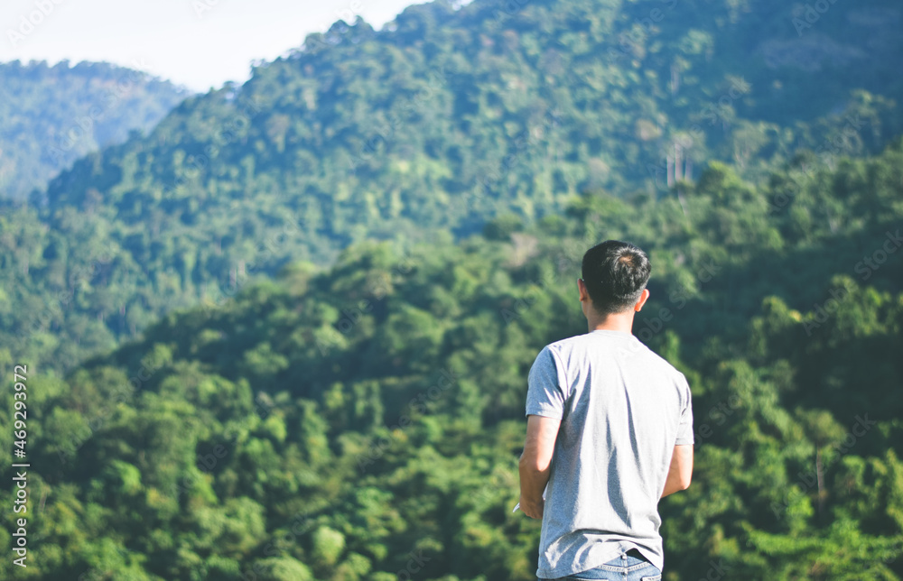 a man relaxing with natural view. a man relaxing with natural view.