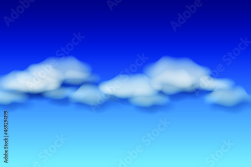 Night sky. Realistic white clouds on blue background