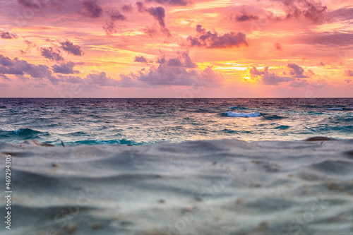 Beautiful sunset on the ocean. Nature  beach  ocean  sky.