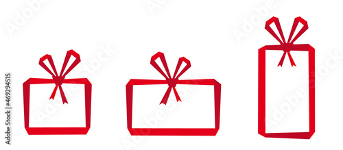 Decorative gift boxes with red bow - Vector Illustration