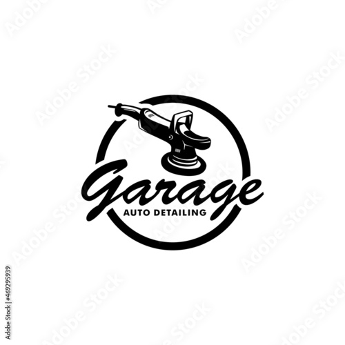 Auto Detailing Logo Design, Image, Template, Garage, Polisher, Vector photo