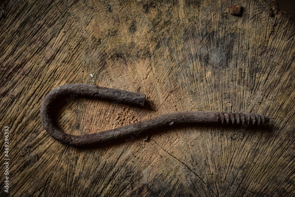 Fototapeta premium close up of a rusty nails