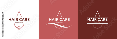 Hair care logo set