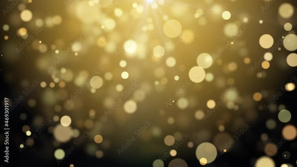 defocused gold bokeh particles background loop