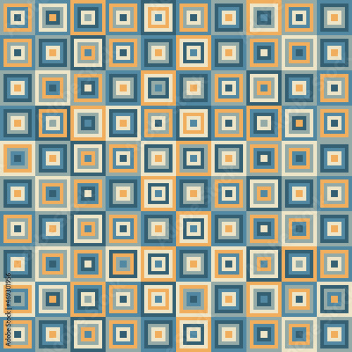 Geometric minimalistic seamless vector pattern. Multicolored abstract flat scandinavian background. Colored square tiles