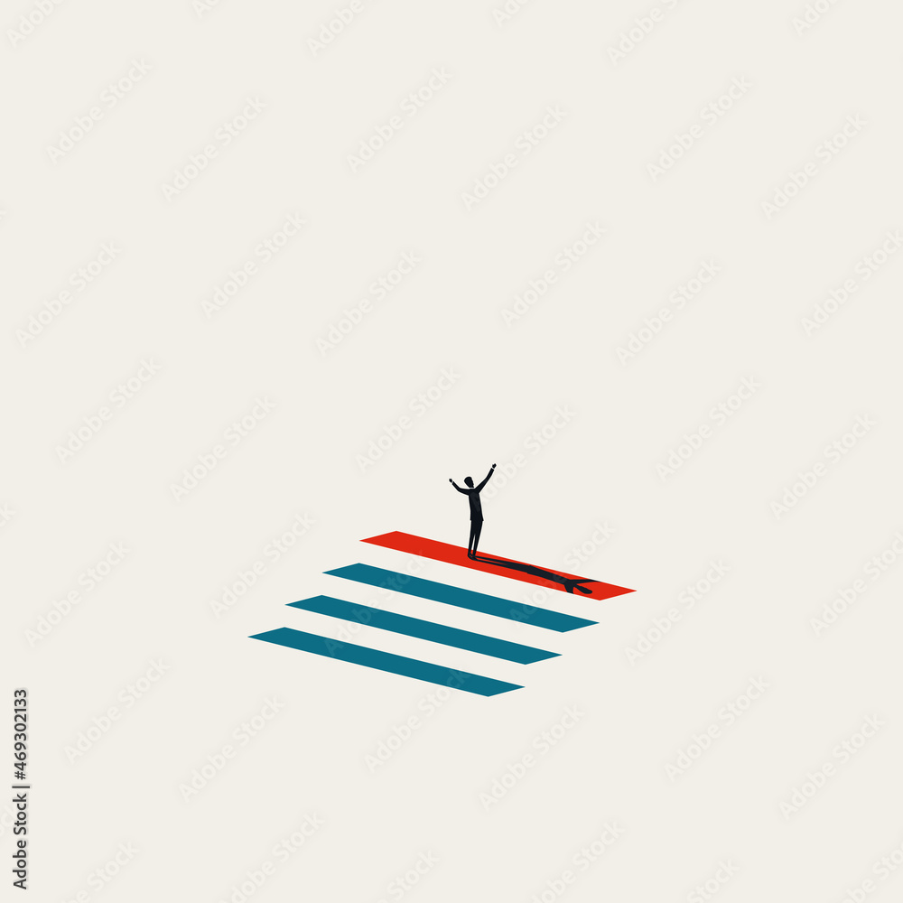 Business career success vector concept. Symbol of achievement, accomplishment, aspiration, ambition Minimal illustration Business career success vector concept. Symbol of achievement, accomplishment, aspiration, ambition Minimal illustration