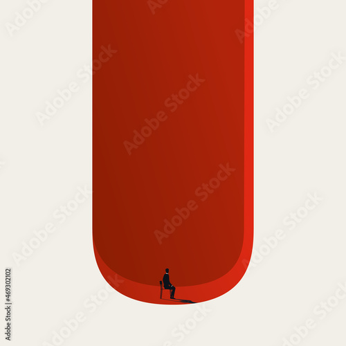 Business failure and challenge vector concept. Symbol of difficulty, depression, giving up. Minimal illustration.