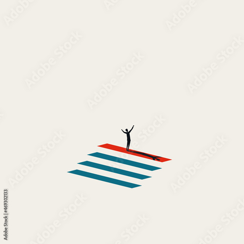 Business career success vector concept. Symbol of achievement, accomplishment, aspiration, ambition Minimal illustration