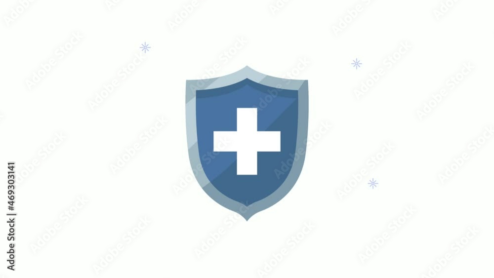 medical insurance shield with cross animation medical insurance shield with cross animation