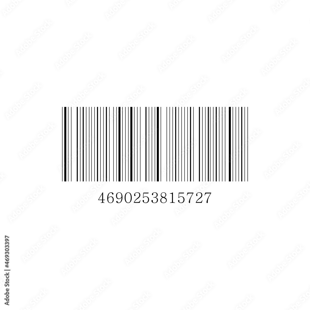 Black barcode icon on white background. Symbol, logo illustration. Flat vector illustration. Black barcode icon on white background. Symbol, logo illustration. Flat vector illustration.