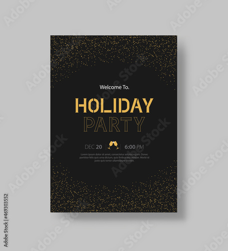 Vector illustration design holiday party and happy new year party invitation flyer and greeting card template