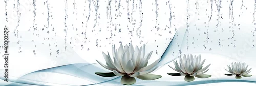 Panel kuchenny z motywem SZARA ABSTRAKCJA Z LILIĄ