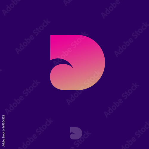 C and D logo. D monogram and hidden letter C as comet. Monogram for business, internet, online shop, label or packaging.