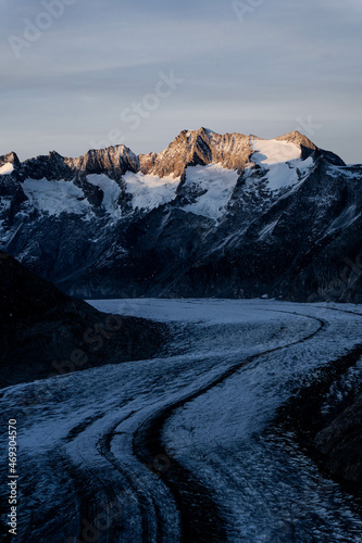 Coucher de soleil au Glacier d'Aletsch.