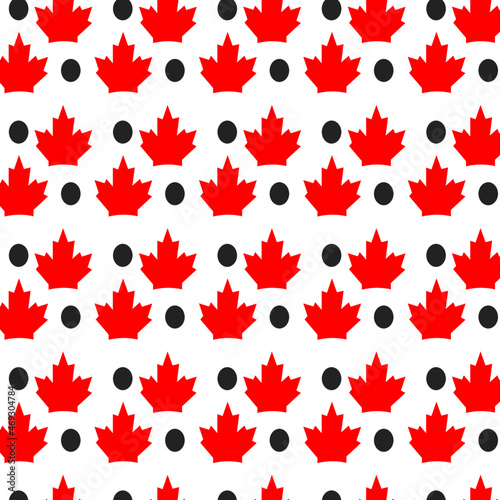 Red maple canada seamless pattern