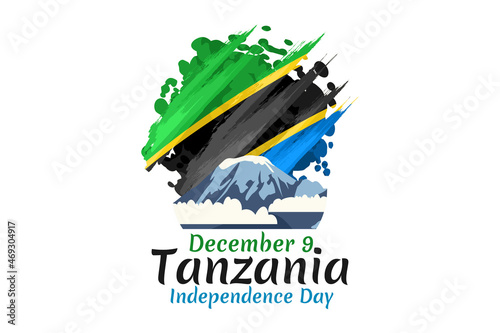 December 9, Independence Day of Tanzania vector illustration. Suitable for greeting card, poster and banner.