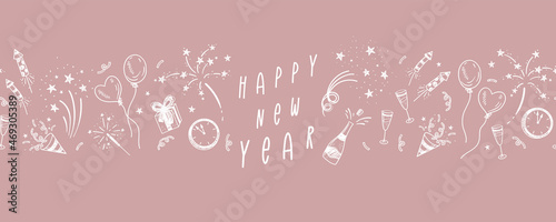 Fun hand drawn doodle fireworks, seamless pattern, great for textiles, wrapping, banner, wallpapers - vector design