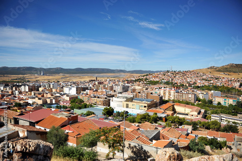 Panoramic of Puertollano main industrial city of Castilla-La Mancha, Spain 