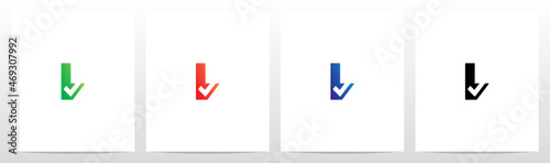 Tick Symbol On Modern Letter Logo Design L