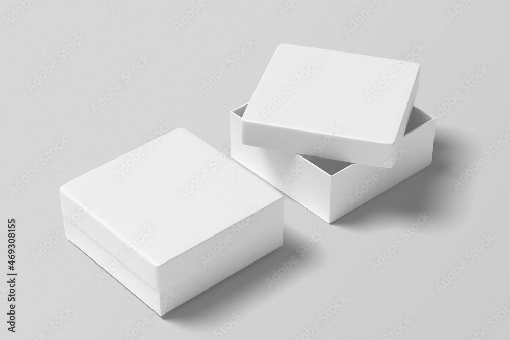 Packaging square box mockup. 3d rendering object. Packaging square box mockup. 3d rendering object.