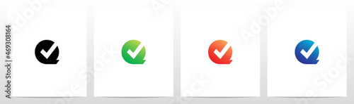 Tick Symbol On Modern Letter Logo Design Q