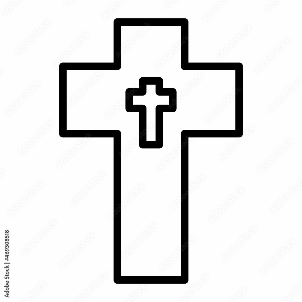 Obraz premium Religion Cross Icon Design Vector Template Illustration