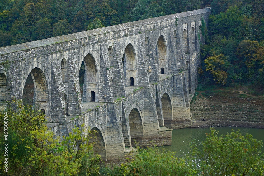 Mağlova Aqueduct  in Alibeyköy, Istanbul, Turkey.