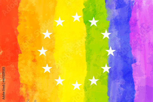 European Union flag looks likes PRIDE LGBT flag